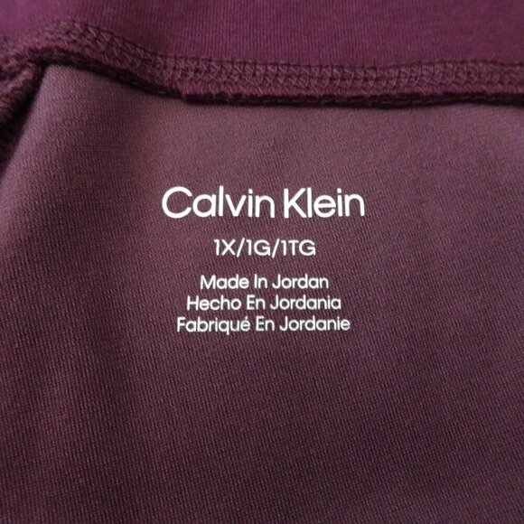 Calvin Klein Velour Pants Women's Plus Size 1X Red Pull On Elastic Waist - Picture 7 of 11